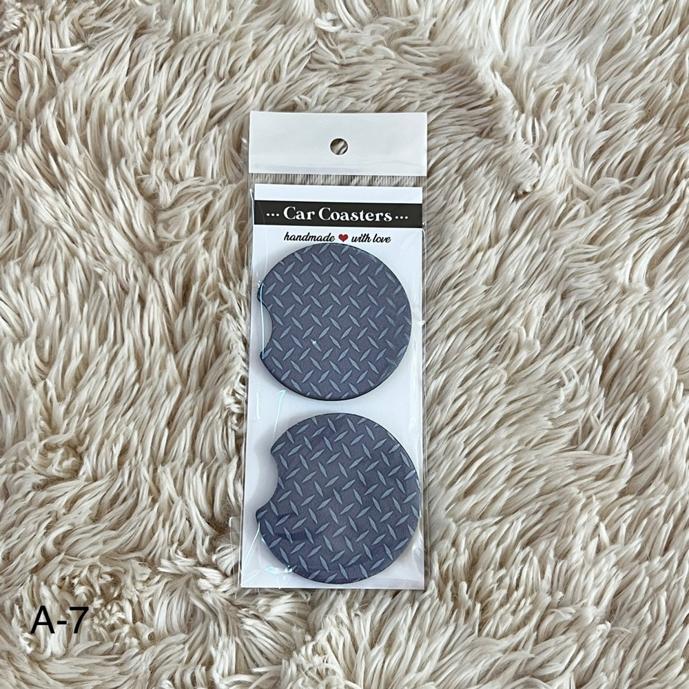 Car Coaster‎ 2.75" Neoprene Diamond Plate